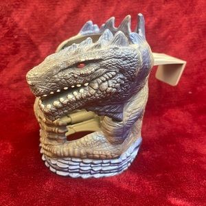 VINTAGE Godzilla Movie Car Window Drink Cup Holder 1998 Taco Bell 6” Tall